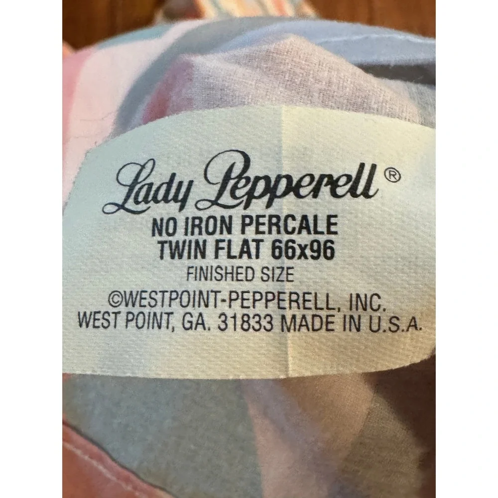 Lady Pepperell Sheet Set Twin Pink Blue Southwest Excellent Vintage Percale USA